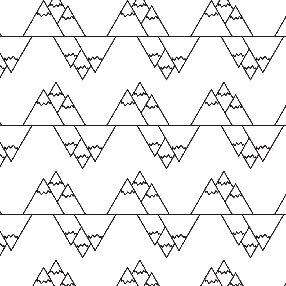 Geometric Mountain Pattern on Transparent Background