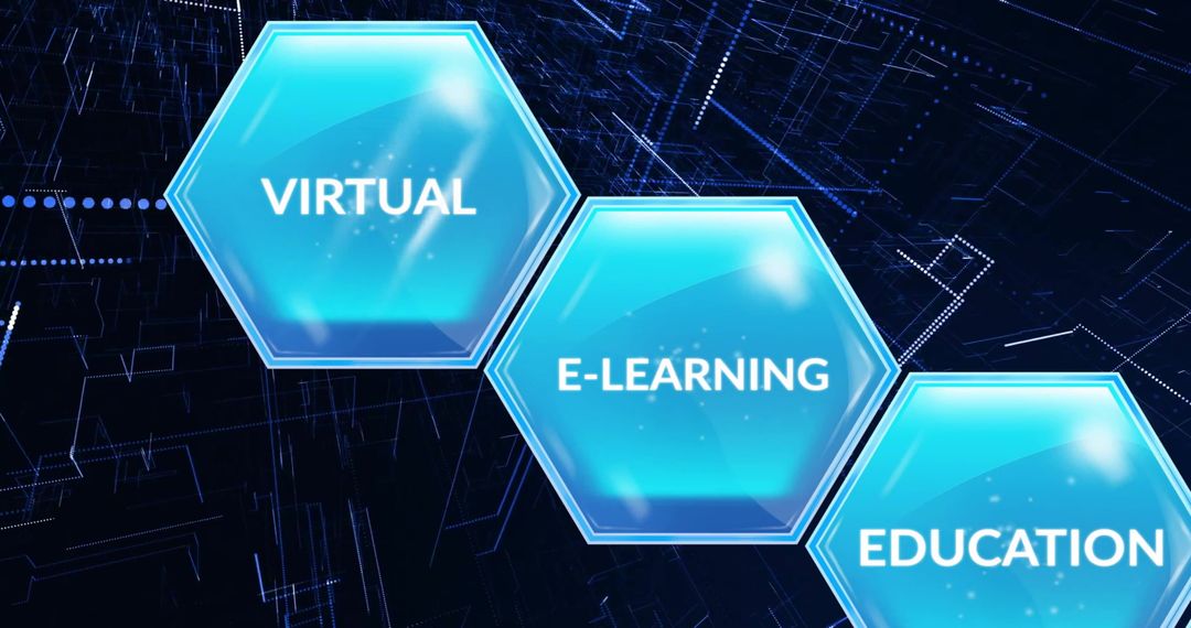 Digital Virtual E-learning Education Concept Background