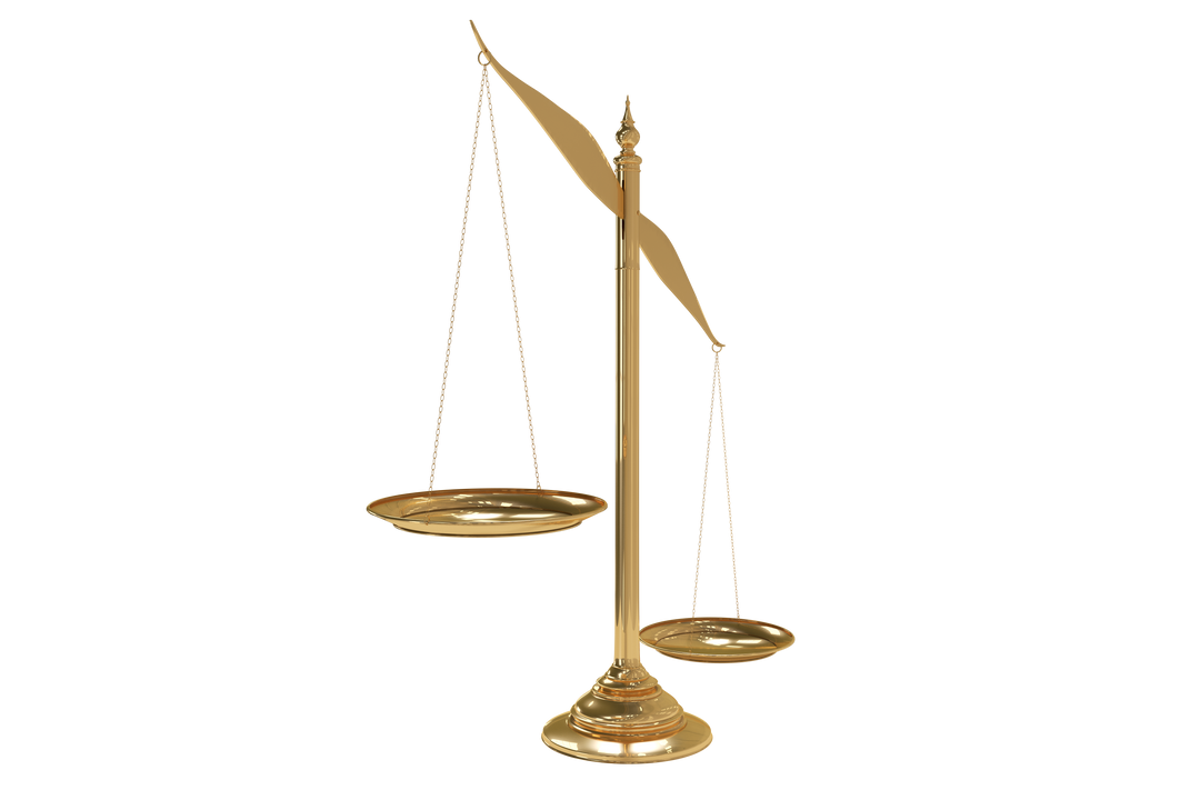 Golden Weighing Scales Vector on Transparent Background Representing Justice - Download Free Stock Images Pikwizard.com