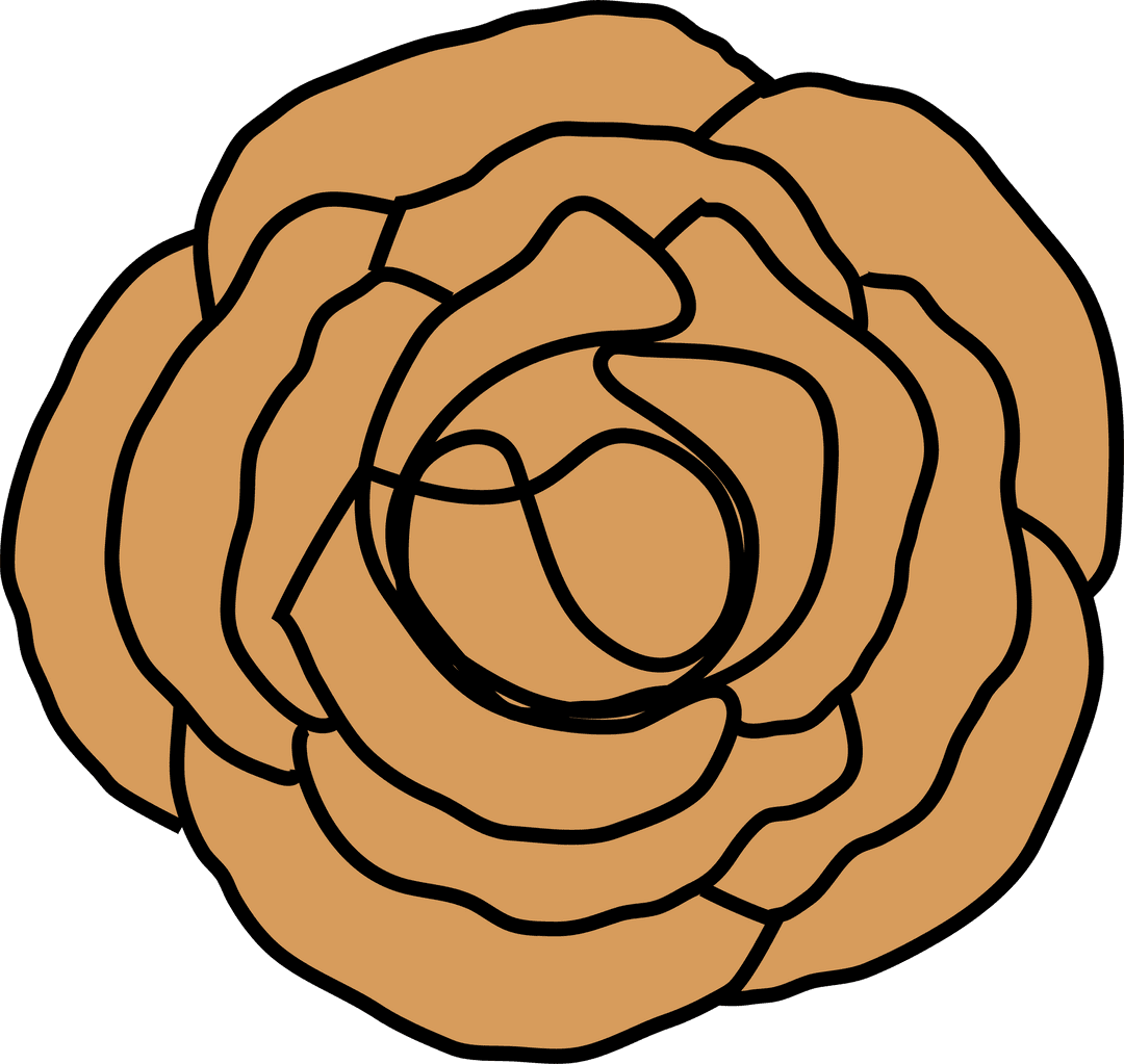 Transparent Stylized Orange Flower with Overlapping Petals
