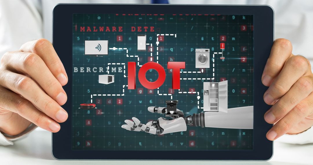 Digital Connect: Robotic Arm and IoT Cybersecurity Concept