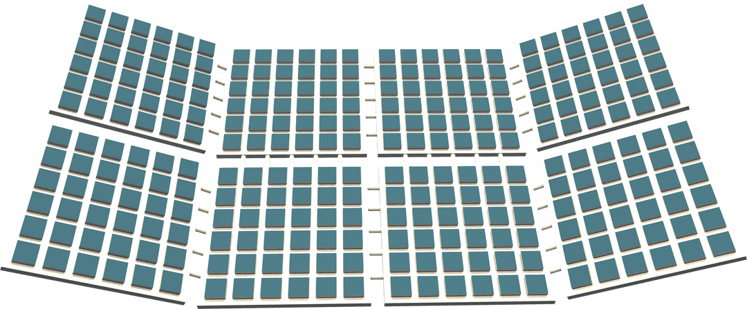 Transparent Vector Illustration of Photovoltaic Solar Panels