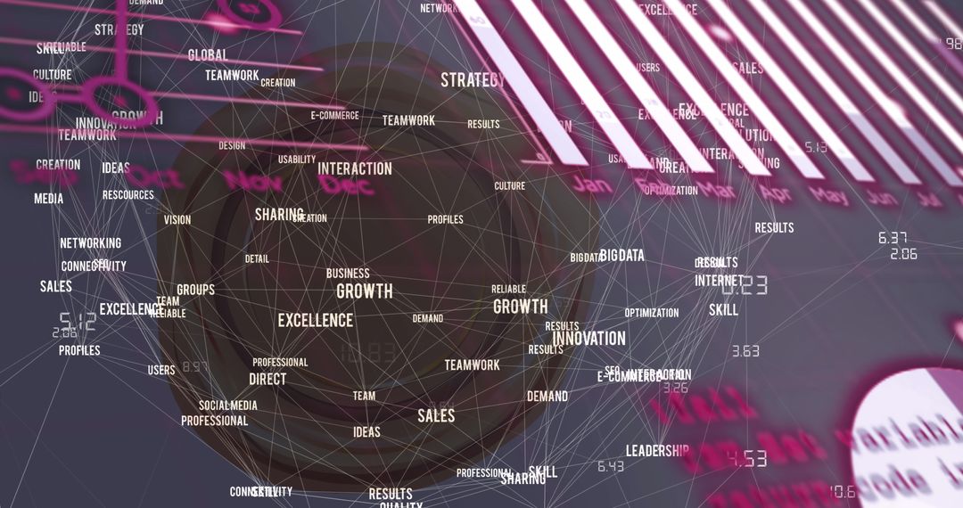 Global Data Network Connections and Digital Interface Visualization