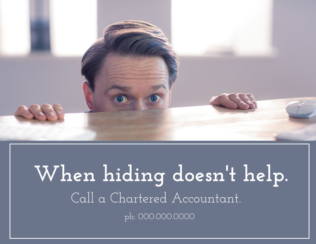 Man Peeking Over Desk Suggesting Need for Trustworthy Accountant
