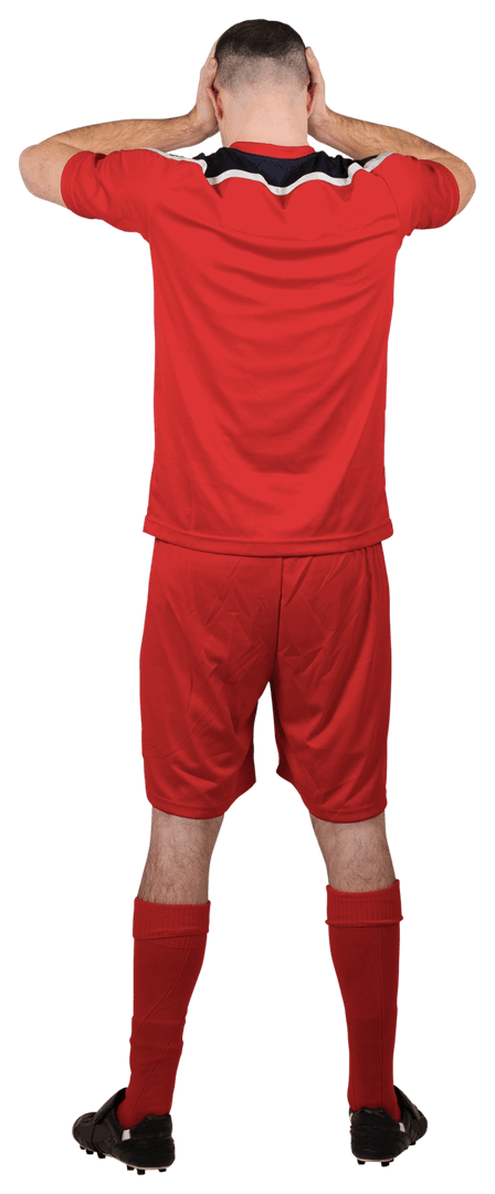 Transparent Disappointed Soccer Player from Rear View