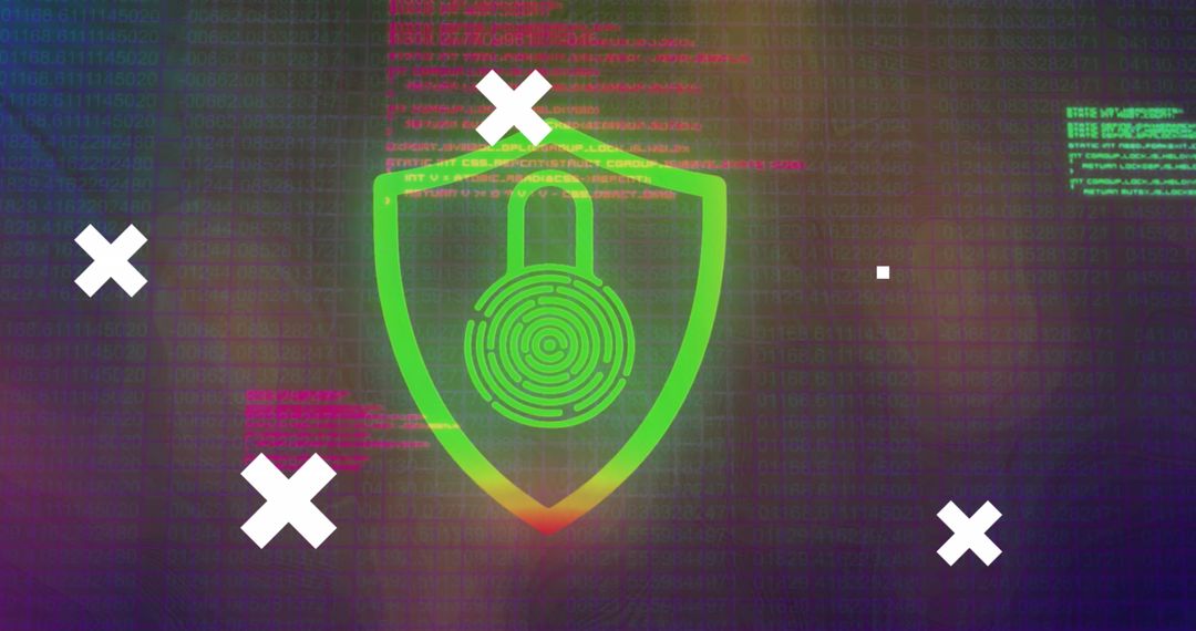 Cybersecurity Protection Digital Shield with Futuristic Interface