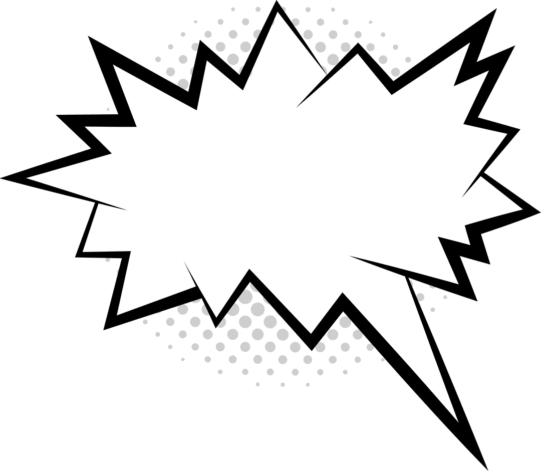 Comic Explosion Speech Bubble on Transparent Background