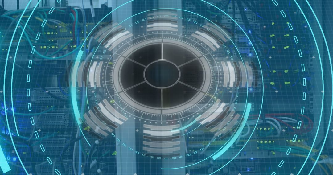 5G Data Processing with Futuristic Digital Interface