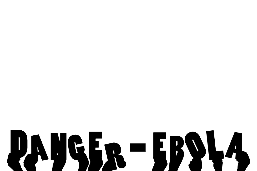 Danger Ebola Sign with Vector Hands on Transparent Background