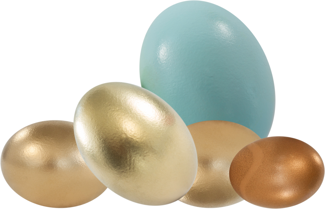 Close-Up of Transparent Glossy and Metallic Easter Eggs - Download Free Stock Images Pikwizard.com