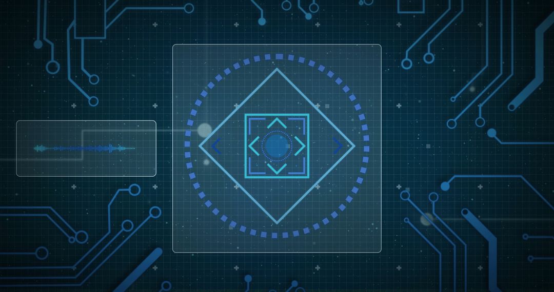 Futuristic Digital Interface with Circuit Design Elements