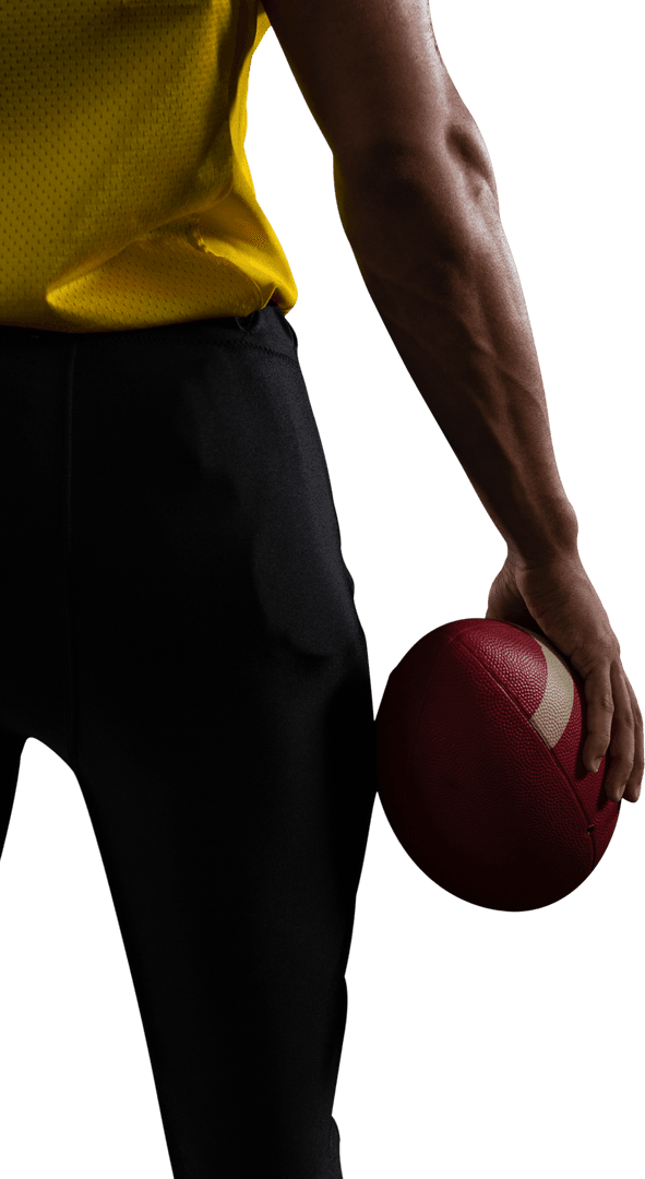 Athlete in Action with Transparent Background Football Focus