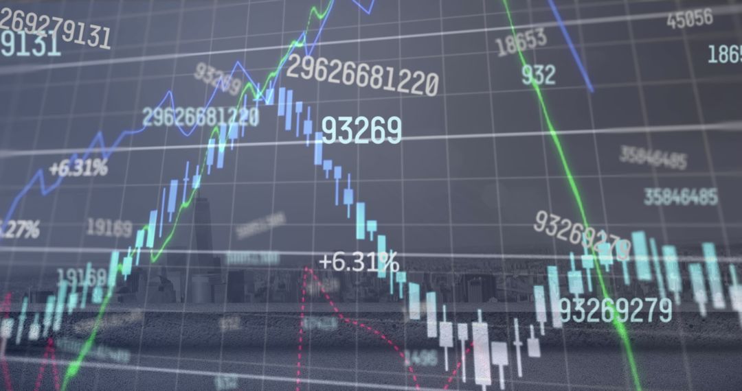 Futuristic Financial Trading Graph and Data Visualization