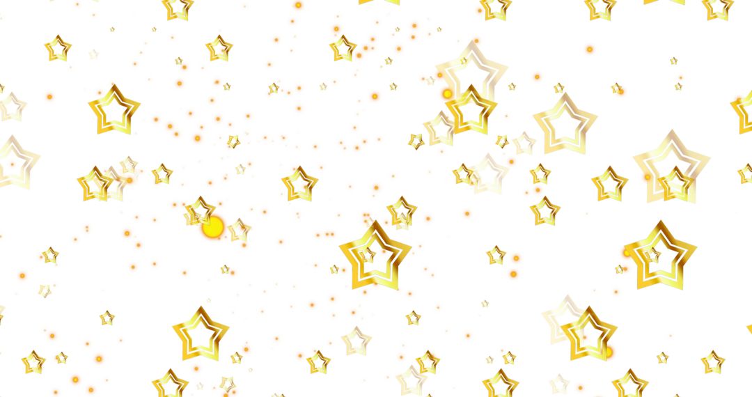 Festive Gold Stars and Sparkles on White Background