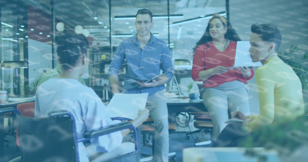 Diverse Team Discussing Digital Data Concepts