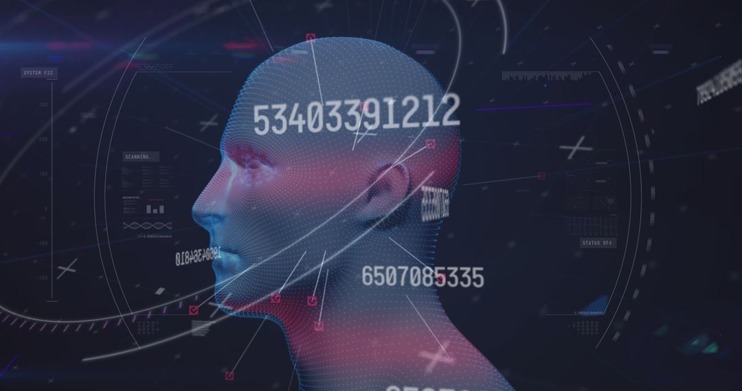 digital human figure with dynamic numeric display - Free Images, Stock Photos and Pictures on Pikwizard.com