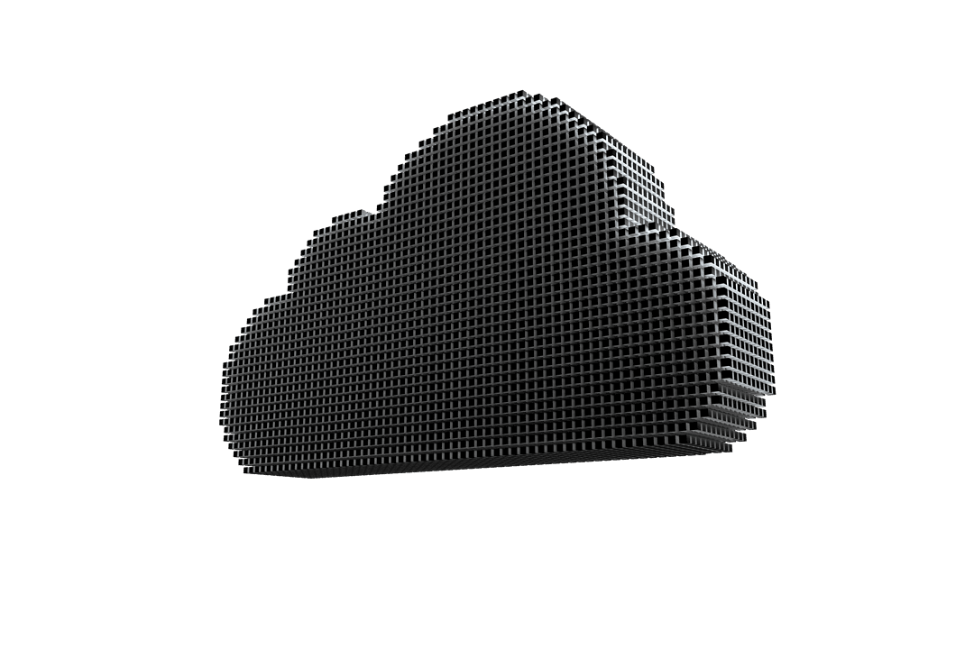 Black Textured Cloud on Transparent Background in Abstract 3D Style