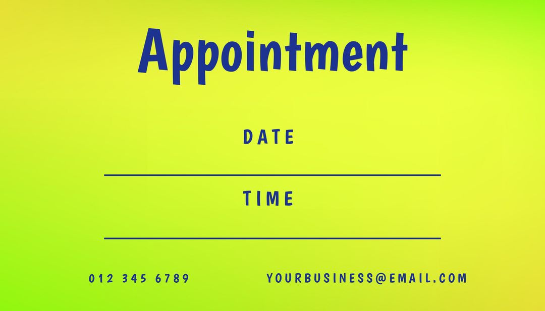 Bright Appointment Reminder Template on Yellow Gradient Background - Download Free Stock Templates Pikwizard.com