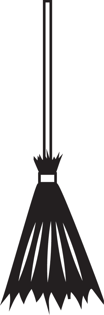 Minimalist Broom Symbol on Transparent Background Vector Illustration