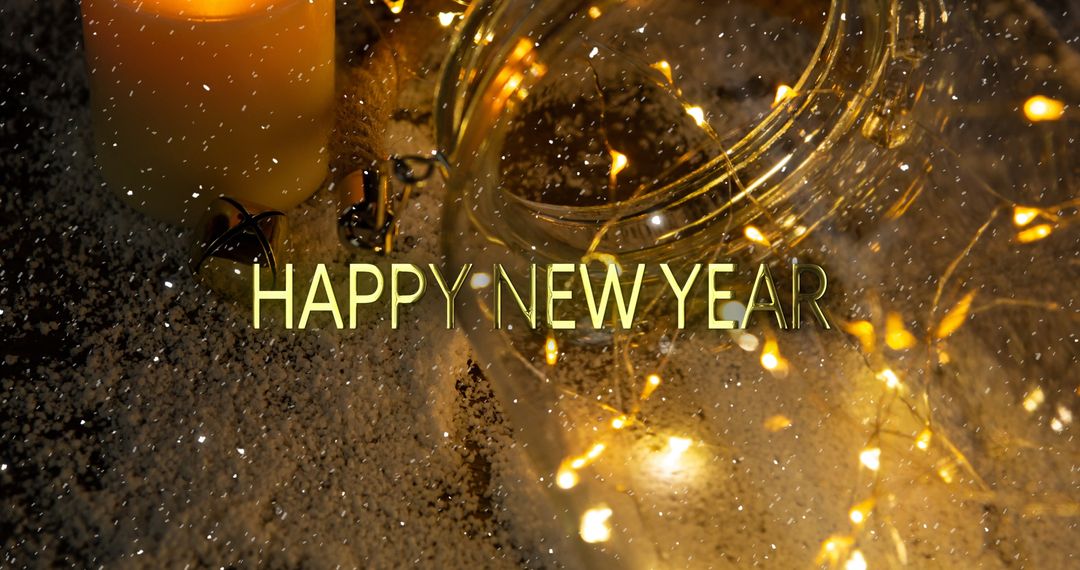Festive New Year Greetings with Glowing Fairy Lights