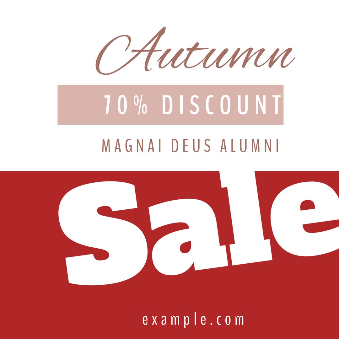 Autumn Discount Sale Advertising Poster with 70 percent Off - Download Free Stock Templates Pikwizard.com