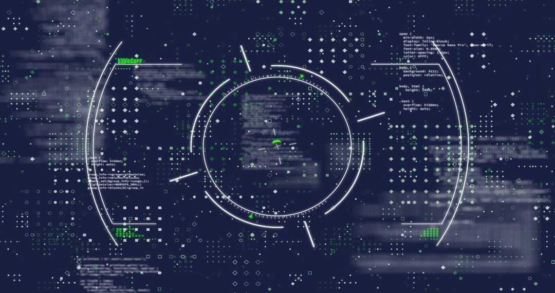 Futuristic Cybersecurity Scope Interface with Digital Data Streams