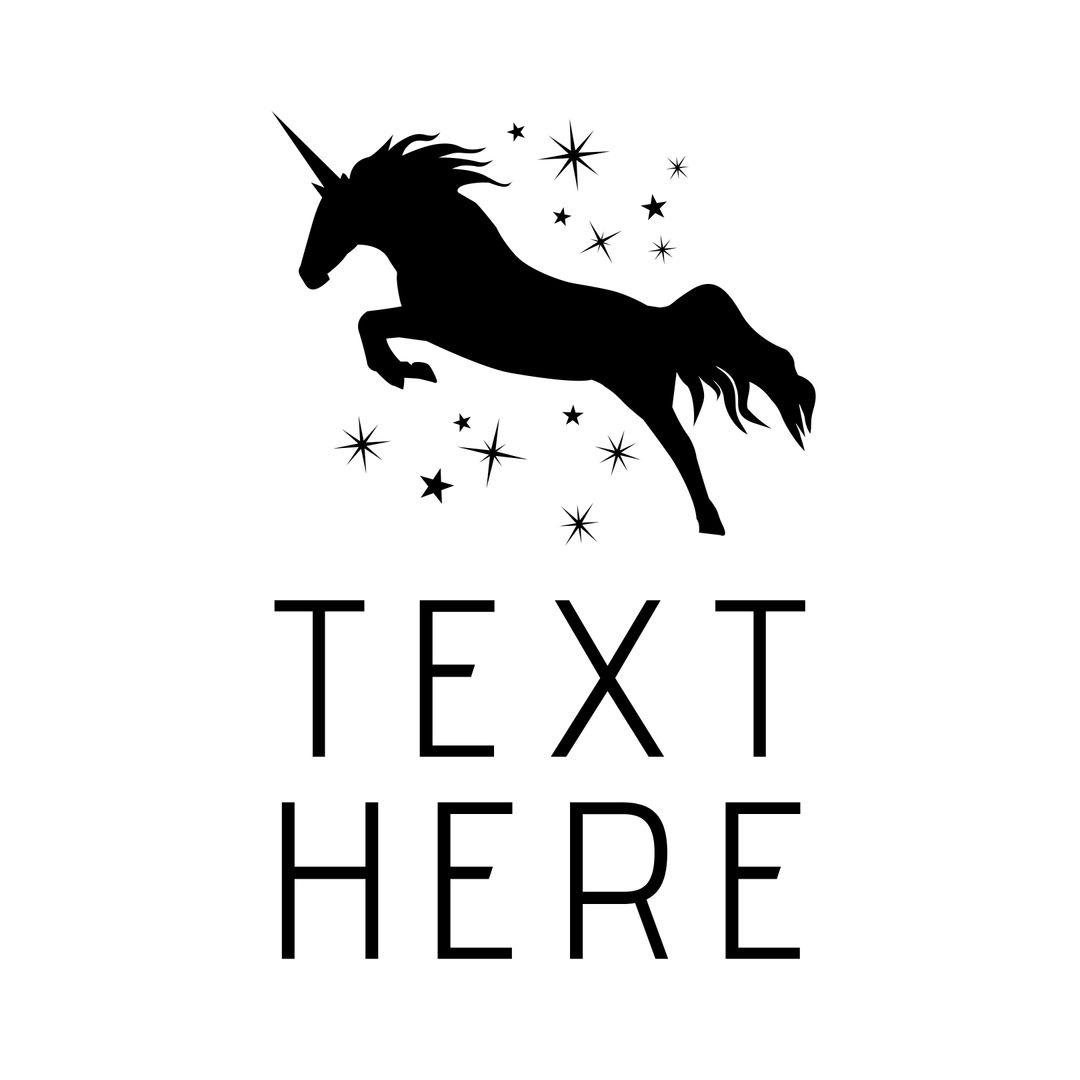 Unicorn Silhouette with Stars Highlighting Magical Fantasy Theme