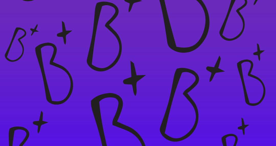 B Plus Text on Purple Background, Education and Learning Concept