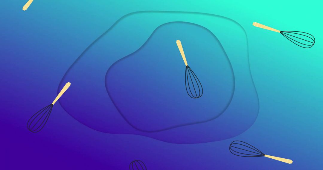 Abstract Whisk Pattern on Gradient Blue Background