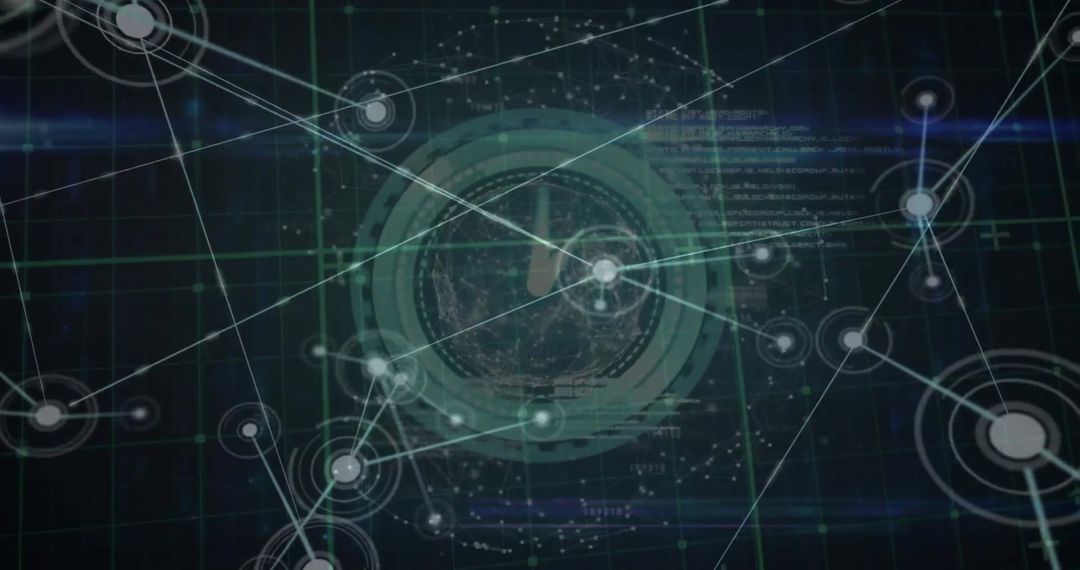 Digital Network Connections Overlaying Electronic Circuit