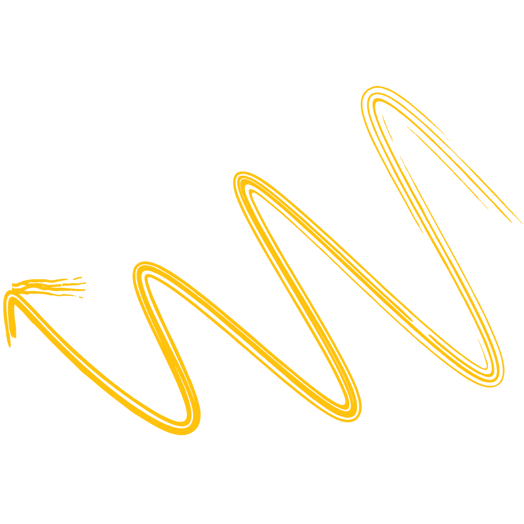Yellow Spiral Arrow Digital Illustration on Transparent Background