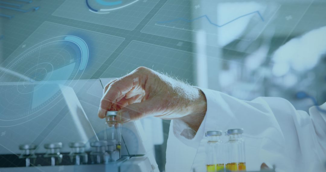 Scientist Conducting Advanced Research Amidst High-Tech Laboratory Setup