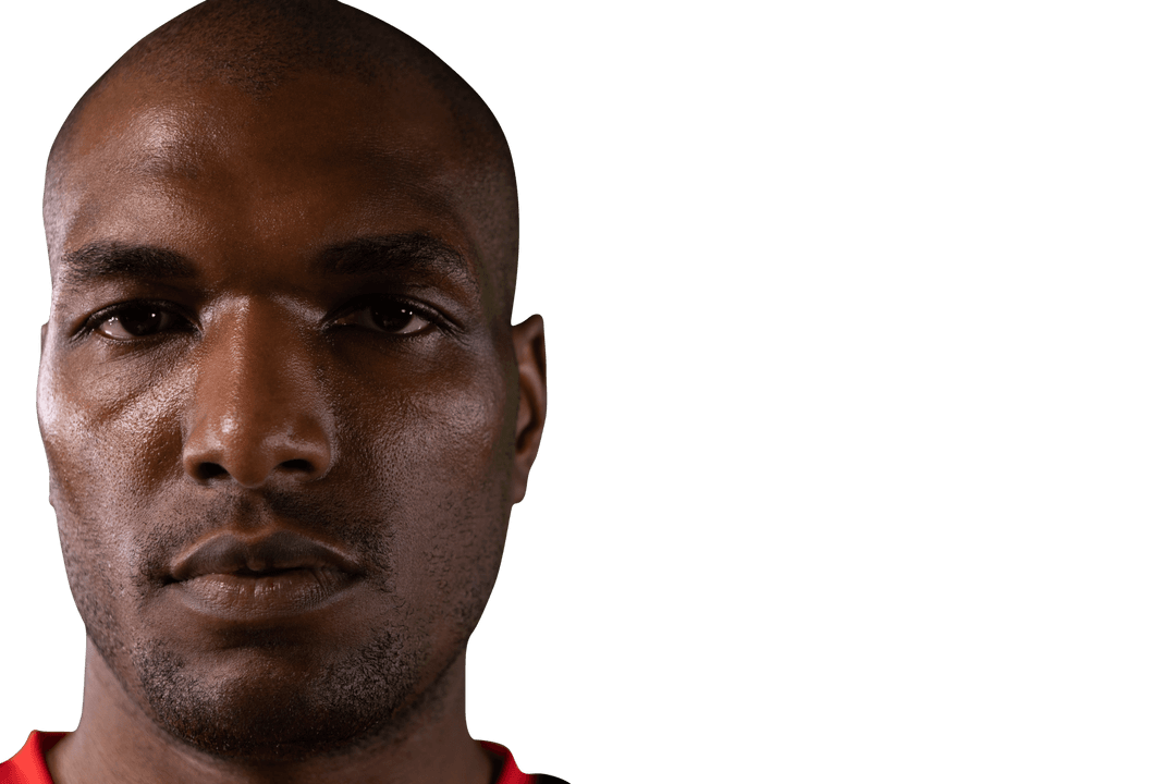 Portrait of Serious African American Man on Transparent Background