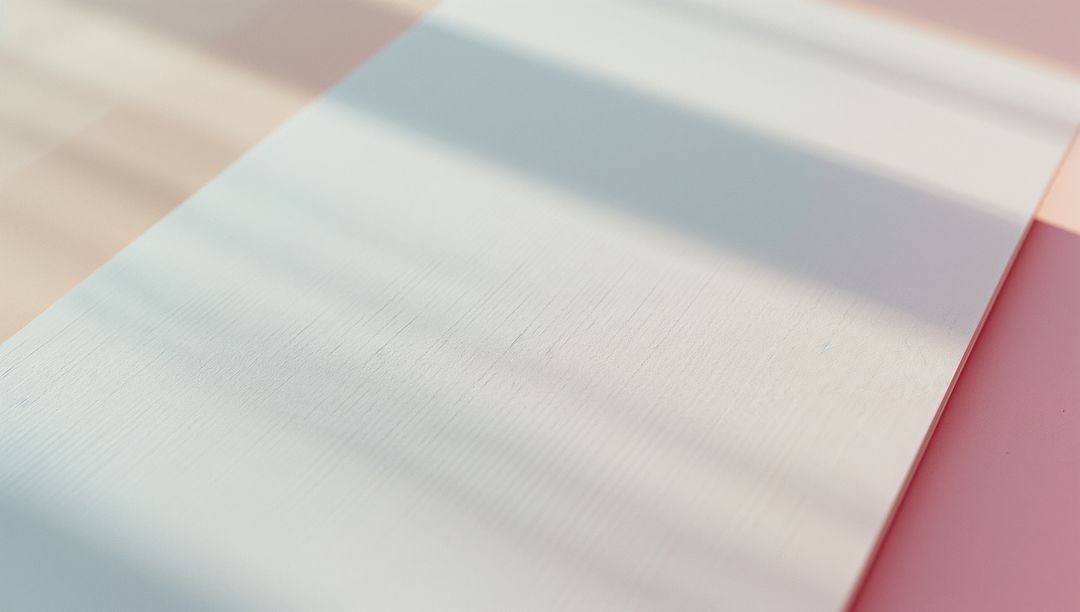 Blank Textured White Panel with Soft Shadows on Pastel Surface