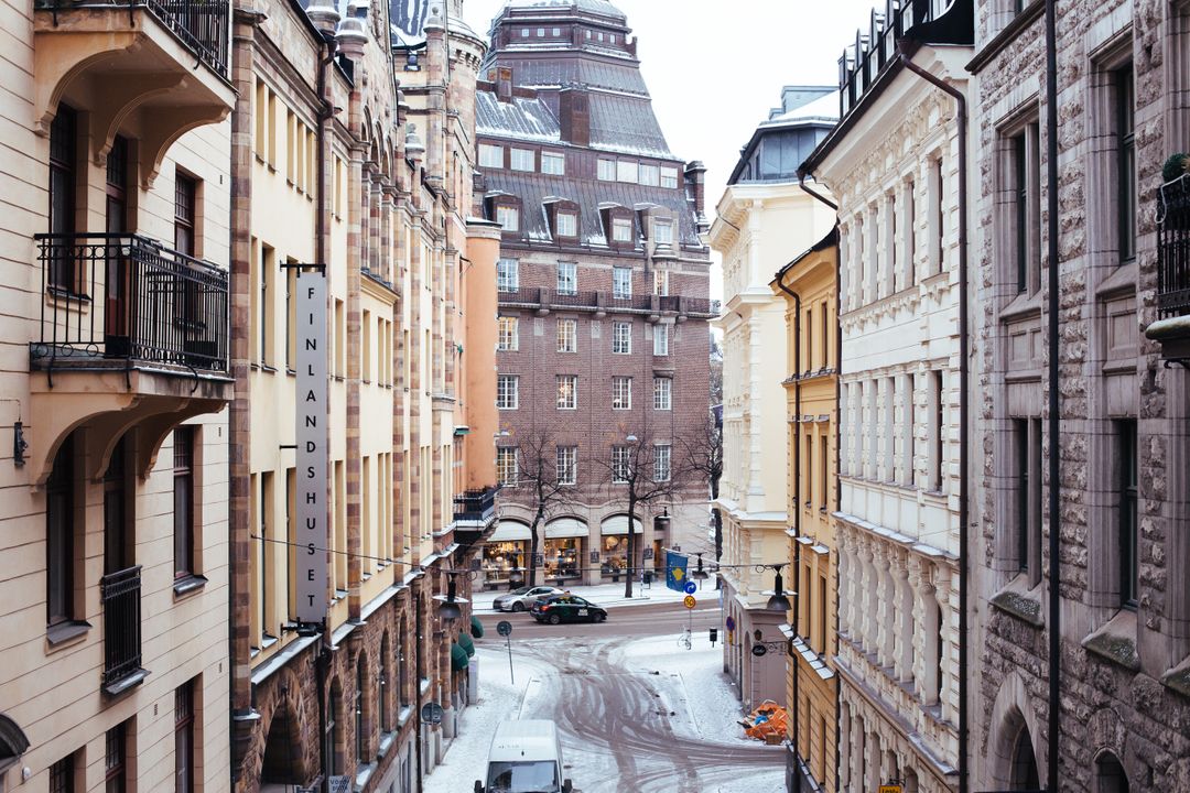 Scenic Winter Street View from Downtown Helsinki - Free Images, Stock Photos and Pictures on Pikwizard.com