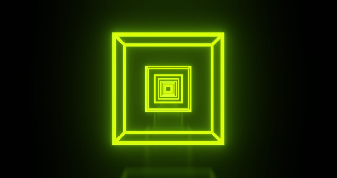 Glowing Neon Green Cubes in Infinite Motion Loop