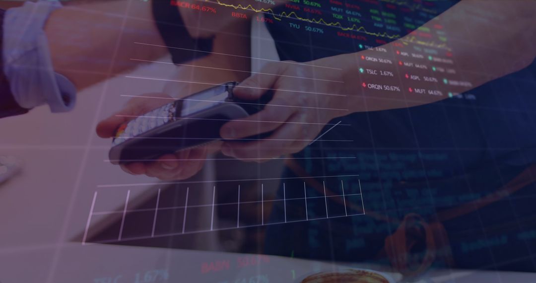 People Using Smartwatch for Contactless Payment in High-Tech Environment