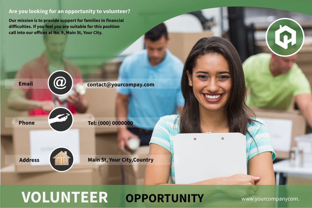 Cheerful Volunteer Promoting Community Engagement and Support Efforts