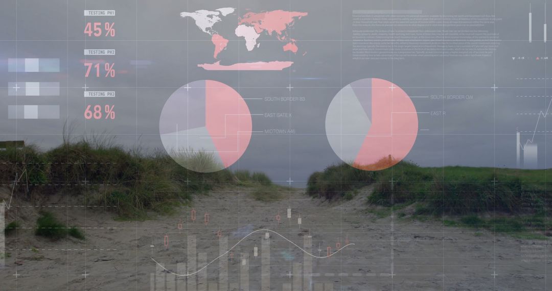 Data Transparency on Coastal Path Through Dunes Under Cloudy Sky