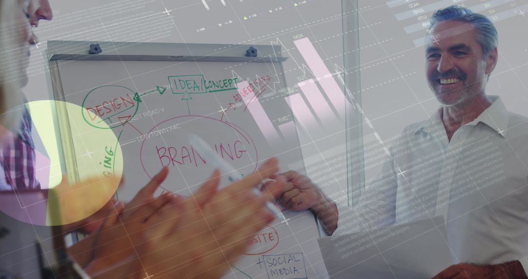 Senior Professional Presenting Business Data Analysis at Office