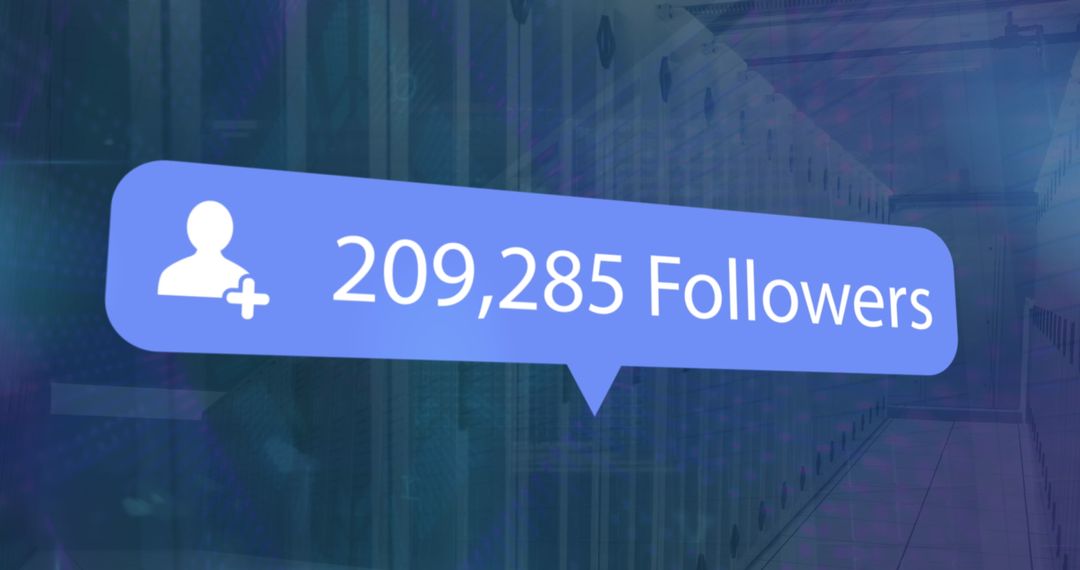 Social Media Follower Count Hovering Over Data Servers