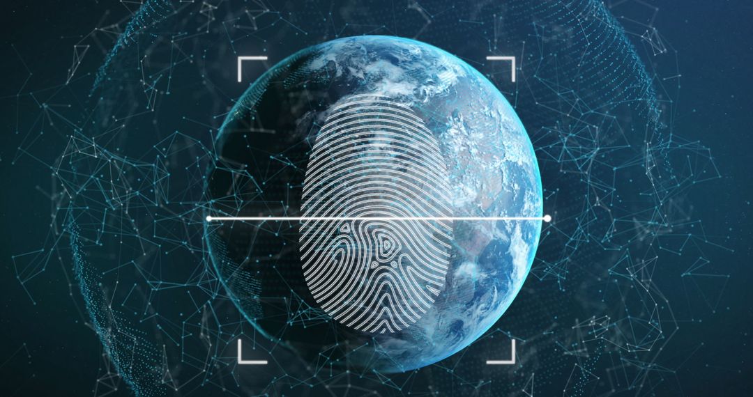 Biometric Fingerprint Scanning on Global Network Background