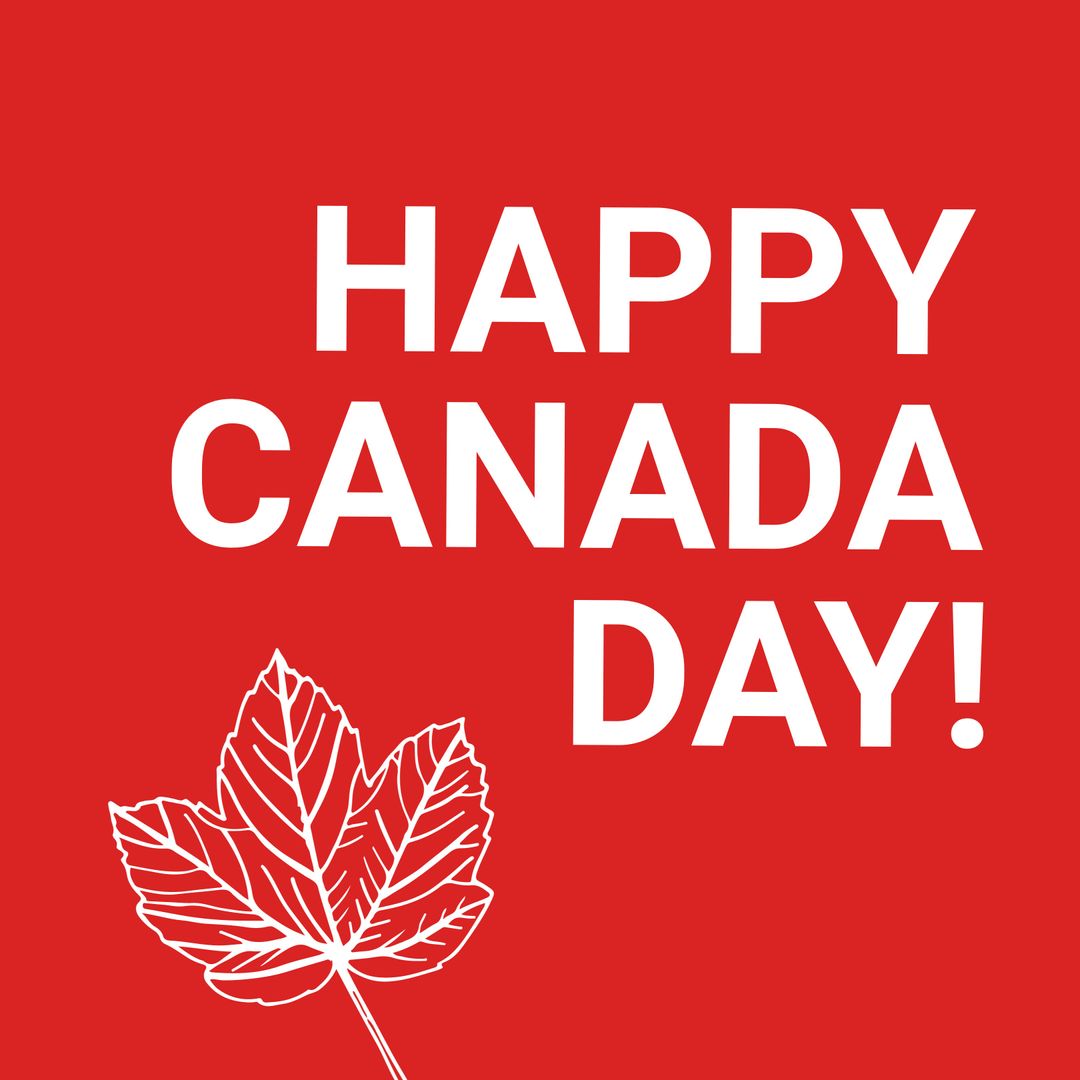 Canada Day Celebration with Maple Leaf Illustration