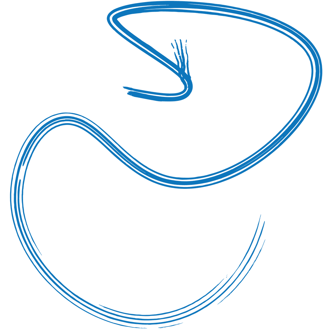 Blue Curved Arrow on Transparent Background Symbolizing Change