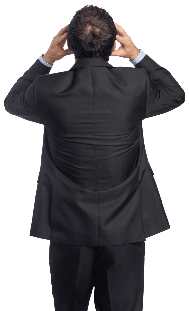 Transparent Businessman Stress Overload Reaction Expressed