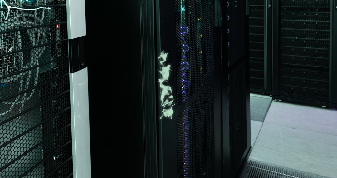 Advanced Data Centers with Glowing Server Lights