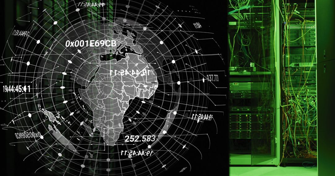 Global Network Technology with Rotating Digital Globe