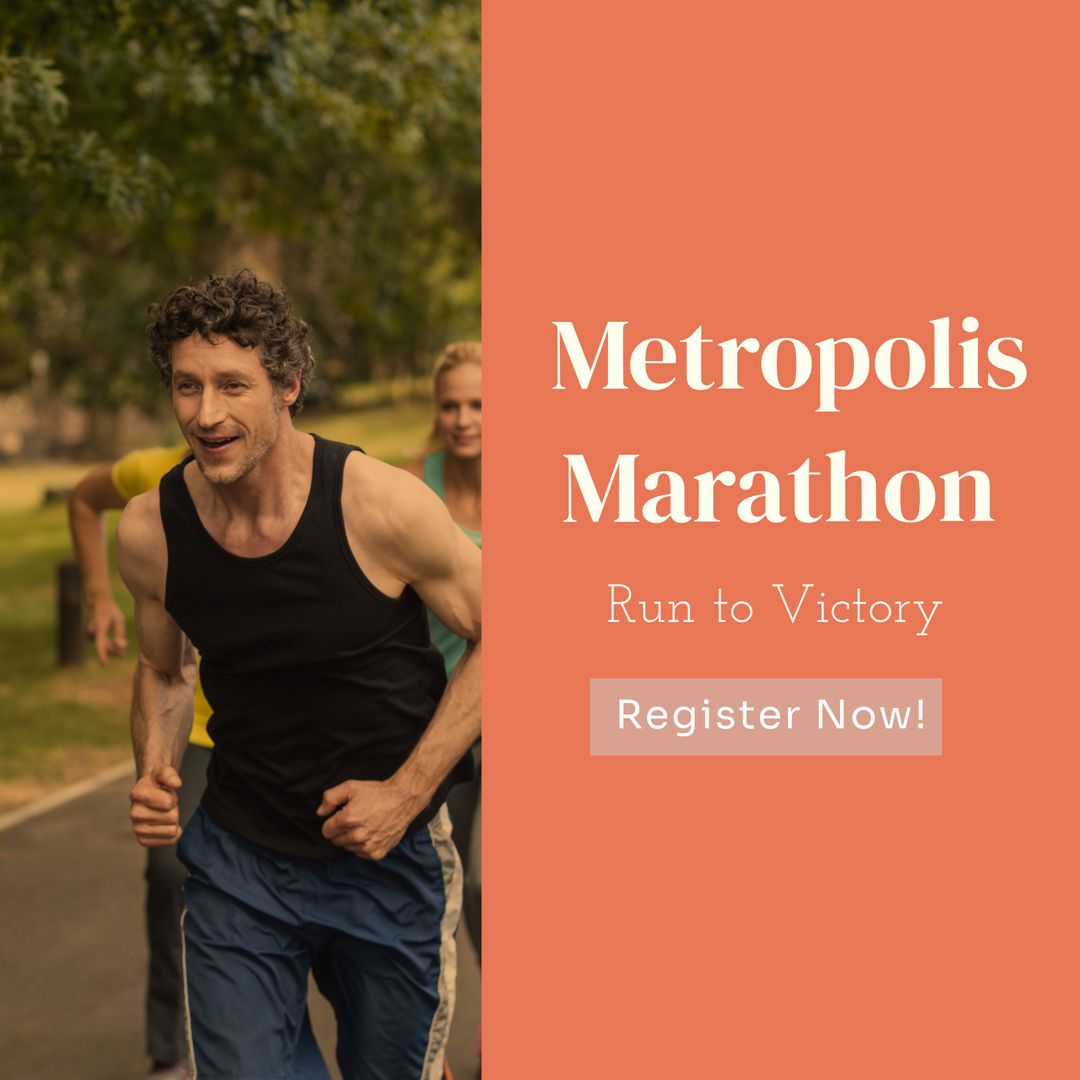 Enthusiastic Runners Participating in Metropolis Marathon Event