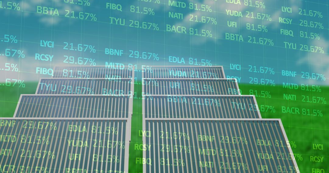 Conceptual Digital Data Analysis Represented with Solar Panels