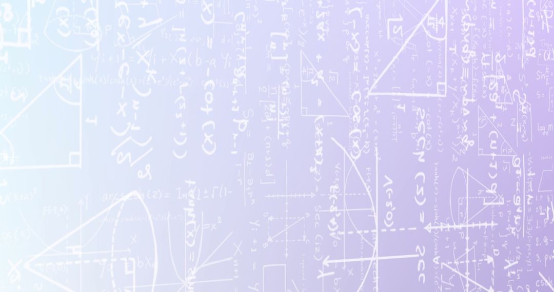 Abstract Background with Mathematical Equations on Lilac Gradient